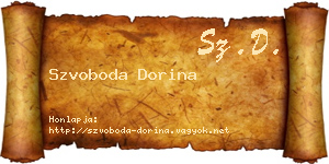 Szvoboda Dorina névjegykártya